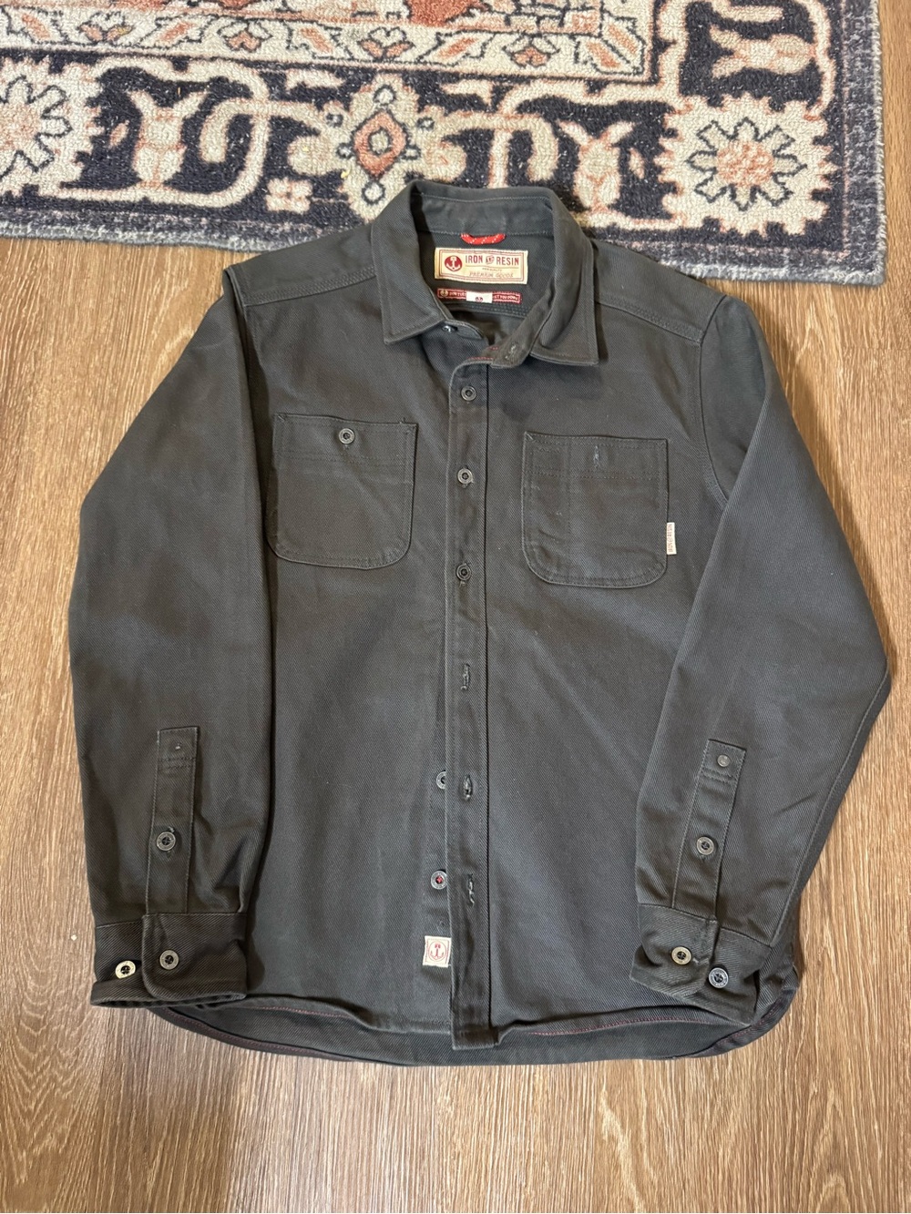 Iron & Resin Black Workshirt Jacket with Chest Pockets